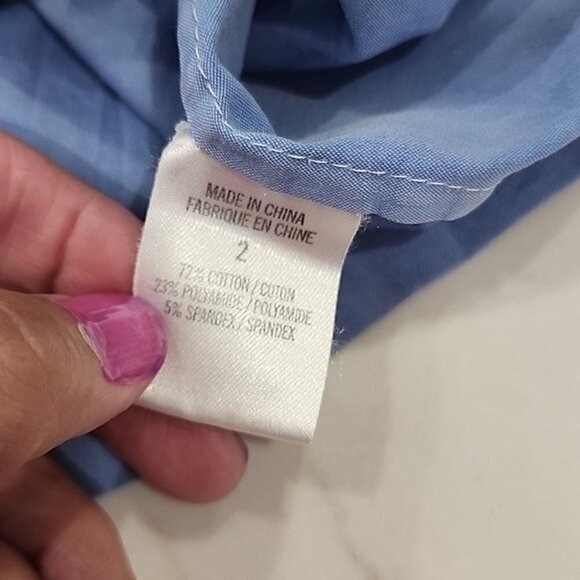 Theory Dress Mini Yumi Luxe Wash Blue Dyed Sundress Women's 2 - Picture 5 of 7